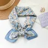 100% Algodón Diseño Coreano Cuadros Azules Cuadrado Pequeño Bufanda para Mujer Primavera Verano Versátil Combinación Camisa Decoración Bufanda Pequeña para Cuello Bufanda de Seda