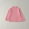 Nova Camiseta de Meia Gola Lisa de Manga Longa para Meninas Outono Estilo Coreano Versátil Slim Algodão Camiseta Básica Top