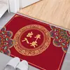 Felpudo rojo festivo, felpudo para puerta de entrada, alfombra para cocina, felpudo para el hogar