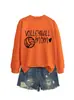 Mamá de Voleibol Amazon Ebay Estación Independiente Moda Versátil Deportes Sudadera para Mujer Otoño e Invierno Camiseta Interior