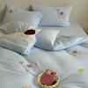 Otoño e Invierno 230g Terciopelo de Leche Totalmente Mate Juego de Cama de Cuatro Piezas Engrosado Cálido Terciopelo de Coral Sábanas Funda de Edredón Forro Polar por Ambos Lados