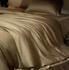 Juego de ropa de cama de cuatro piezas de color sólido, 100 unidades, doble capa, 500 hilos, algodón de fibra larga, tacto de lujo ligero de alta gama, sábana, funda de edredón, algodón puro, ropa de cama de algodón