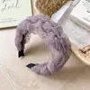 Diadema ancha de malla trenzada estilo coreano, versátil para volumen craneal alto, realza el volumen del cabello, adecuada para lavarse la cara, pinza para el cabello, liga para el cabello