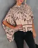 2026 Estación Independiente Deseo Amazon Moda Femenina Verano Casual Elegante Estampado Manga Murciélago Top