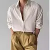 2026 Nova Camisa Listrada de Manga Longa para Homens Primavera/Verão Estilo Coreano Moda Casual Madura Camisa Leve Azul