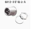 Conector macho GX12 pasamuros, conector de 2-7 pines, conector macho pasamuros para montaje en panel con tuerca y junta