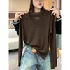 Camiseta de manga larga con cuello en V de algodón de bambú para mujer, tendencia INS, estilo fino de principios de otoño, para usar en capas o sola, top versátil de color liso, capa base