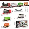 Tren de Pista Eléctrico Transfronterizo Juguete Niños Educativo Ensamblado Luz Artificial Retro Tren Pequeño Juguete de Pista
