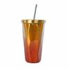 Taza Portátil de Color Degradado, Termo en Forma de Diamante con Popote, Taza de Café de Doble Capa de Acero Inoxidable, Personalización para Regalo Navideño