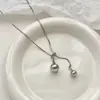 Collar de Acero de Titanio con Forma de Gota de Agua para Mujer Nicho Gama Alta Otoño e Invierno Nuevo Colgante Largo Sencillo Cadena para Suéter Accesorios Versátiles