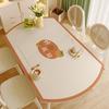 Toalha de mesa oval impermeável impermeável anti-escaldamento de couro dobrável tapete de mesa redonda sala de estar Wipe-Free toalha de mesa de centro
