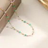 Collar de Cristal de Colores de Moda y Estilo Fresco para Mujer, Diseño Hecho a Mano DIY, Pulsera Única y Elegante para Apilar
