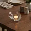 Suporte de Velas de Vidro Transparente Pássaro Estilo Nórdico Ornamento Jantar Romântico à Luz de Velas Foto Decoração de Mesa Adereços