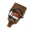 Mochila Multifuncional para Hombre de Cuero Genuino Transfronteriza, Bolso de Hombro de Gran Capacidad, Pechera para Hombre