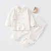 Conjunto de Cintura Alta para BebéAlgodón Puro Clase A primavera y otoño ropa para recién nacidos, conjunto de algodón puro de manga larga para niños y niñas