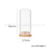 Botella de Vidrio de Borosilicato Alto con Fondo Redondo, Diámetro 47 mm/37 mm, Tapa de Bambú, Botella de los Deseos, Caja Ciega Sellada, Cubierta de Vidrio con Flor Eterna