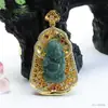 Colgante de Jade Natural Grado A de Guan Yu Collar del Dios de la Riqueza Agua Azul Antigua Joyería de Estilo Étnico Venta al por Mayor S4120505L