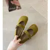 Sapatos Mary Jane Versáteis Estilo Mori 2025 Outono Novidades Solado Macio Vermelho Retro Velcro Sapatos Individuais Artísticos