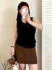 Top Interior de Punto sin Mangas con Cuello en U para Mujer Tallas Grandes, Chaleco Versátil Estilo Otoño 2026 para Mujeres Tallas Grandes 23167
