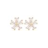Pendientes de tuerca de flor de diamantes de imitación pequeños exquisitos de aguja de plata S925 para mujer, pendientes de temperamento de moda para combinar con todo de celebridad de Internet del mismo estilo
