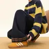 Pantalones de Chándal Gruesos de Polar para Hombres y Mujeres, Pantalones de Lana a Cuadros Patchwork Estilo Americano de Invierno, Pantalones Largos Sueltos Versátiles de Moda