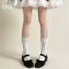 Meias de Algodão Lolita com Laço de Fita Tridimensional Femininas Rosa Meias Lolita Meias Lolita com Laço Atacado