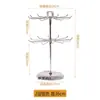 Soporte Giratorio de Hierro Forjado de Dos Niveles para Joyería Estante de Almacenamiento de Escritorio Colgante Estante de Exhibición para Labiales Collares Pulseras Llavero Soporte para Labiales