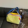 Bolsa de viaje de gran capacidad, bolsa para equipaje de viaje corto, bolsa deportiva para exteriores y senderismo, bolsa de gimnasio unisex con patchwork de colores vibrantes tipo dopamina