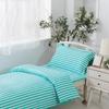 Residencia de Ancianos Juego de Tres Piezas Cama Individual Sábana de Cama Rayada Poliéster-Algodón Funda Nórdica Ropa de Cama Venta al por Mayor Disponible Textiles para el Hogar Una Pieza