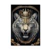 Escultura Metálica Rey Gorila Pintura en Lienzo León Dorado Tigre Ciervo Póster Escultura de Animales Arte Decorativo Pared