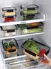 Caja de conservación de alimentos frescos para refrigerador, de gran capacidad, para ensaladas y frutas, caja bento para el hogar, transparente, de plástico de grado alimenticio, sellada.