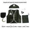 Fantasia Cosplay de Halloween infantil traje de pirata infantil fantasia Piratas do Caribe infantil conjunto de 5 peças
