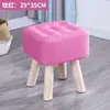 Taburete pequeño Madera maciza Hogar Silla pequeña Tela moderna Taburete de mesa de café Taburete de sofá para adultos Taburete bajo Banco pequeño creativo