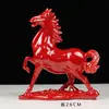 Adornos de Caballo Rojo de Cerámica Par de Reclutamiento Mascota Beicai Inauguración Casa Nueva Sala de Estar Oficina Hogar Adornos