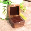Caja cuadrada de 55 mm para anillo de matrimonio, anillo de compromiso, caja de nogal negro, boda, anillo de diamantes, joyería, embalaje de regalo, almacenamiento para mujeres