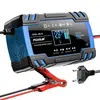 Cargador de Batería de Reparación por Pulsos para Motocicleta y Coche 12V 24V 8A Uk Eu