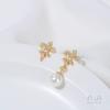 Aretes de Cruz Iris de Circonita con Incrustaciones de Oro Real de 14K que Conservan el Color Accesorios Aretes DIY Hechos a Mano Materiales de Joyería para la Oreja