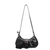 Bolsa Feminina Quadrada Pequena Minimalista Tendência Nova Plissada 2025 Cor Sólida Inverno Texturizada Grande Capacidade Casual Pu Sob o Braço Ombro
