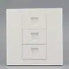 Panel de toma de pared para 2 tomas de red tipo 86 con toma de teléfono, dos tomas de pared para computadora Gigabit CAT6 más voz