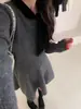 Nuevo Vestido de Punto Estilo Francés Otoño e Invierno 2025 Seda Brillante Elegante Cintura Adelgazante Aspecto Vestido Jersey Básico para Mujer