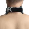 Gargantilla punk de cuero con forma de corazón de melocotón personalizada de nueva moda, collar de doble capa con correa para el cuello
