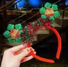 Diadema navideña transfronteriza Diadema con lazo de árbol de Navidad Pasador decorativo lindo Diadema de cuernos de alce Accesorios para el cabello al por mayor