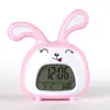 Reloj despertador digital multifuncional para niños y estudiantes, reloj electrónico digital con tres grupos de alarma, inteligente, con bonito conejo, voz y tiempo, venta al por mayor de fábrica