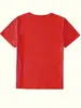 "Camisa Estampada con Letras, Diseño de Cuello Redondo Manga Corta, Estilo Minimalista, Top Casual Lavable"