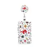 Porta-credencial retráctil del fabricante en stock con clip de cereza para insignia, porta-tarjeta de identificación vertical con impresión UV, funda protectora para tarjeta de campus
