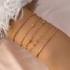 Pulseira de moda europeia e americana 5 peças combinação pulseira uma variedade de pulseira de corrente de cobre feita à mão transfronteiriça