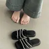 Nuevas Chanclas de Moda con Pedrería para Mujer 2026, de Suela Gruesa, Antideslizantes, de Suela Suave, Sandalias de Cuña Versátiles para Uso en Casa en Verano