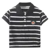 Camiseta de Manga Corta para Niños Modal Cuello Redondo Top Verano Camisa Polo con Cuello Solapa Niños Rayas Finas Camisa Interior