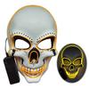 Venta Directa de Fábrica Máscara Iluminada con LED de Halloween Máscara Facial de Calavera Máscara Facial Completa de Fantasma de Festival de Terror Cara de Fantasma