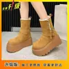 Botas de Nieve de Lujo Forradas de Polar para Mujer, Modernas y Versátiles, Botas Cómodas de Caña Media con Suela Gruesa, Nuevo Modelo para Otoño e Invierno 2025